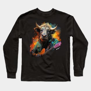 Wildebeest Playing Guitar Long Sleeve T-Shirt